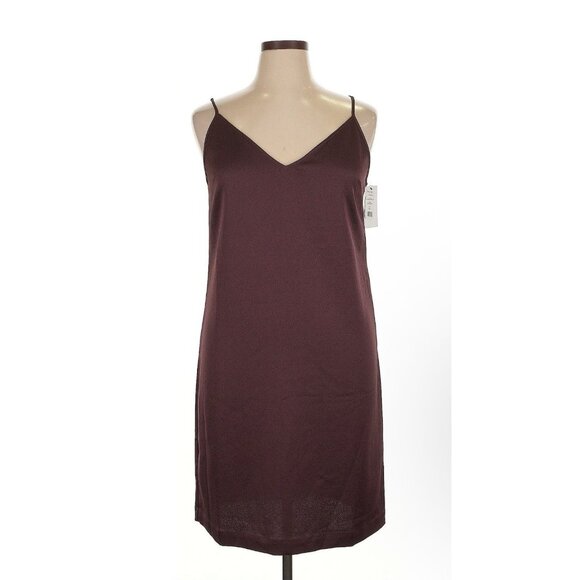 Equipment Femme Burgundy V Neck Lina Slip Dress Sz XL Flowy Avante Garde - Picture 1 of 6